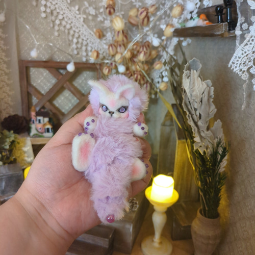 魔法の森の小さなお家 ベビー魔法幼獣 ハンドメイドアートドール 羊毛