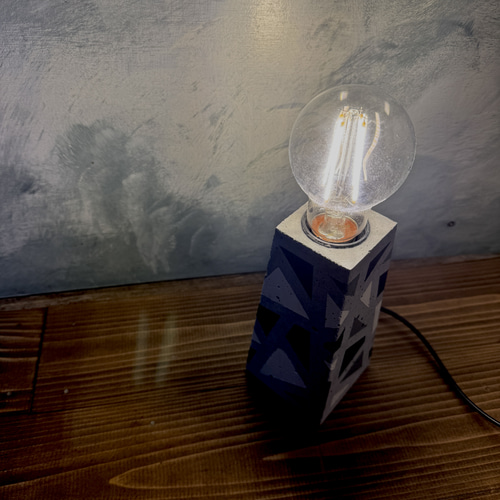 インテリア】コンクリートランプ 照明 卓上ランプ 幾何学 ランプ