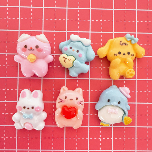 D52）2個 ミニサイズ かわいいどうぶつさん 動物 うさぎ くま ねこ