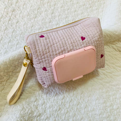 mini heart nubiが選べる おむつが入るお尻拭きポーチ H13.5 W18D5.5
