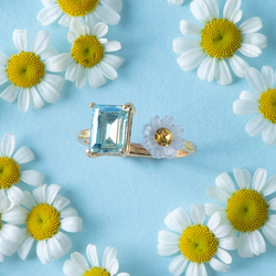 デイジー×ミントグリーン　リング　フォークリング　母の日 6枚目の画像