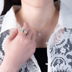 デイジー×ミントグリーン　リング　フォークリング　母の日 8枚目の画像