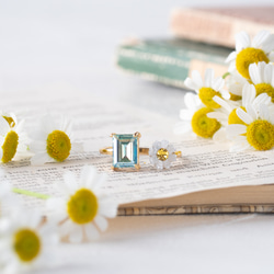 デイジー×ミントグリーン　リング　フォークリング　母の日 3枚目の画像