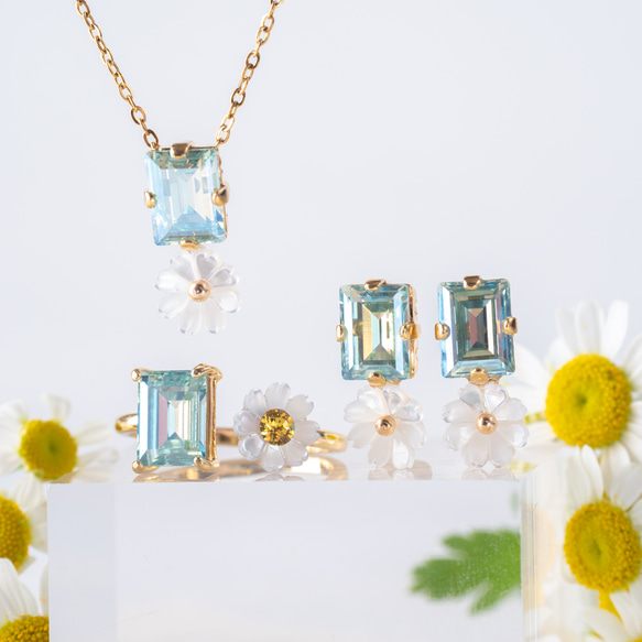 デイジー×ミントグリーン　リング　フォークリング　母の日 10枚目の画像