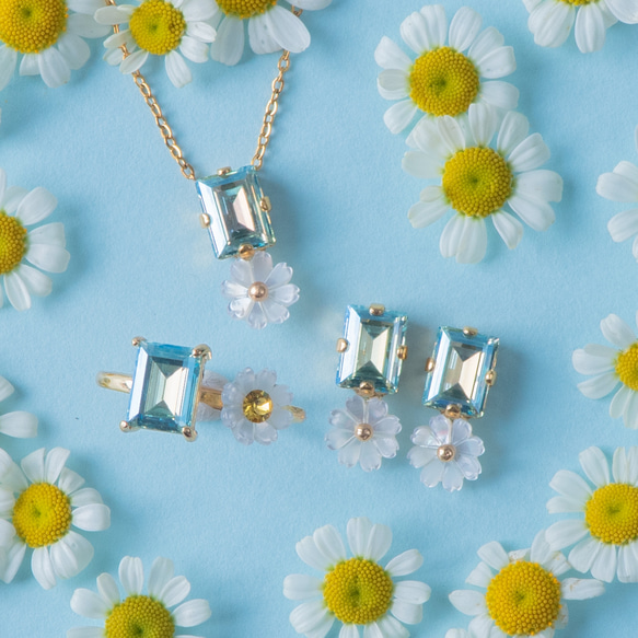 デイジー×ミントグリーン　リング　フォークリング　母の日 9枚目の画像