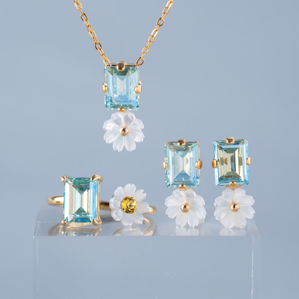 デイジー×ミントグリーン　リング　フォークリング　母の日 12枚目の画像