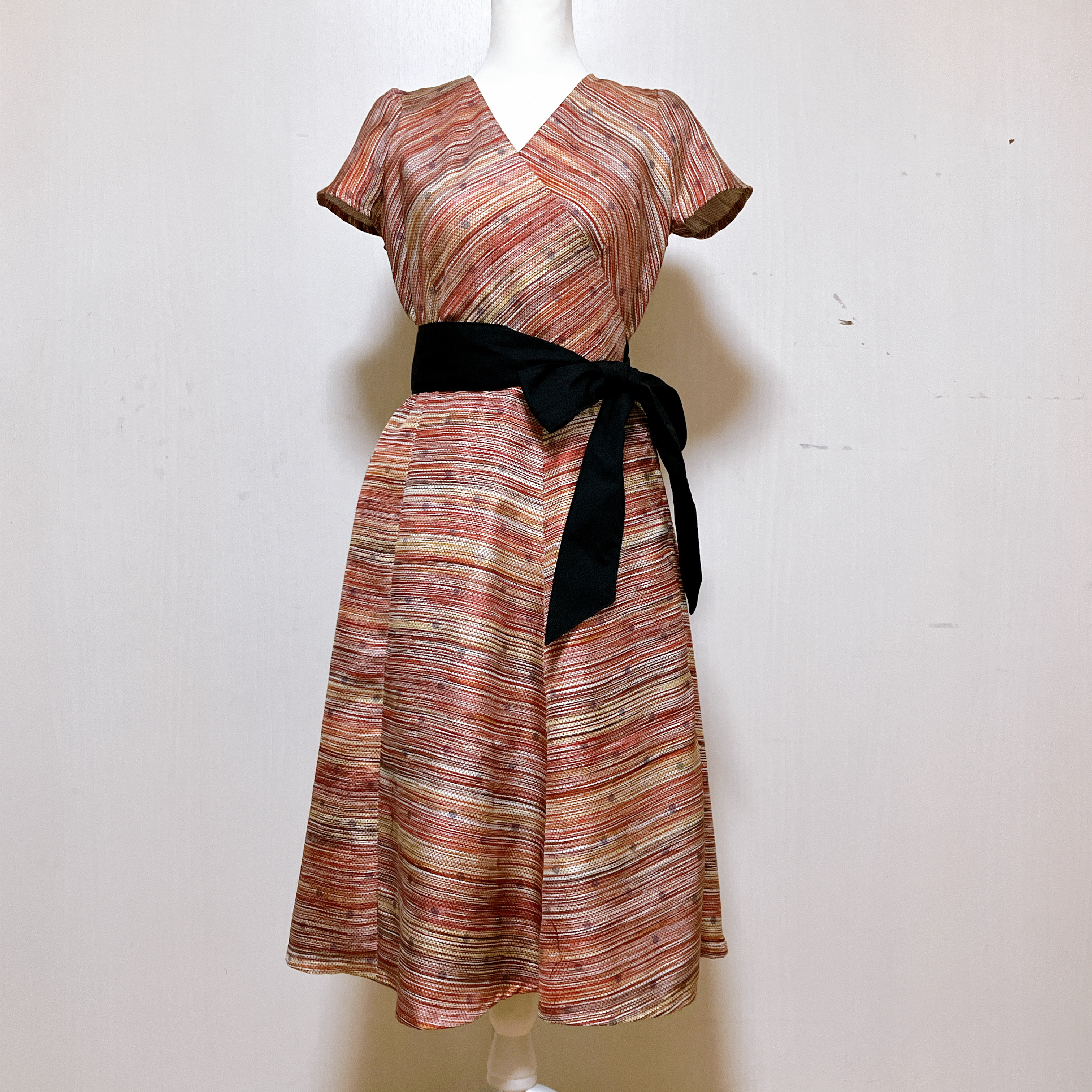 着物リメイクカシュクールワンピースM