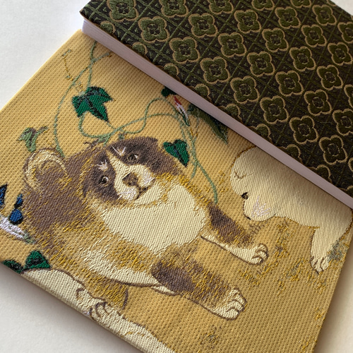 仔犬に朝顔の図　掛け軸　作家銘有　箱無し　書画、骨董品、美術品 仔犬に朝顔の図 掛け軸 作家銘有 箱無し 書画、骨董品、美術品
