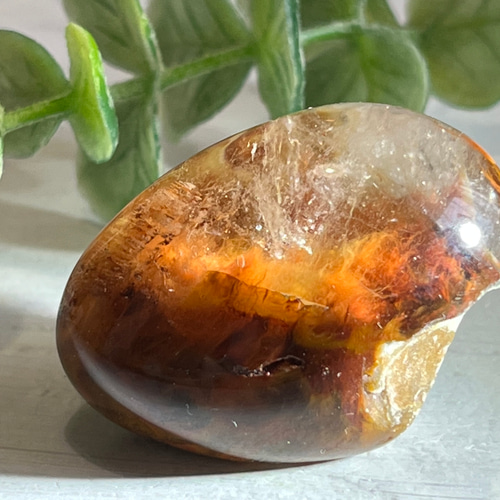 サンセット アンフィボール✨ ルチルクォーツ ポイント ポリッシュ