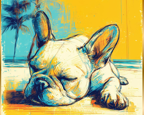 【原画】『ジグ公爵』（フレンチブルドッグ　犬　絵画） 原画】『ジグ公爵』（フレンチブルドッグ 犬 絵画） 想像を超え