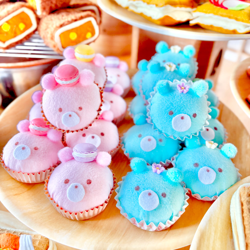 おままごと⭐︎フェルトのくまのカップケーキ パステルカラー おもちゃ