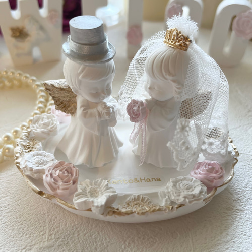受注制作］天使の置き物 ウェディング 結婚祝い ギフト 結婚式飾り