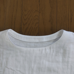 トリプルガーゼのＴシャツ　半袖～5分袖　ラウンドネック　オフホワイト 5枚目の画像