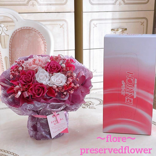 ✨特大✨ピンクミックスバラプリザアレンジ✨ラッピングのまま飾れます