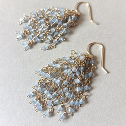 ブルーカラージェード タッセルシリーズ 14kgfピアス/イヤリング