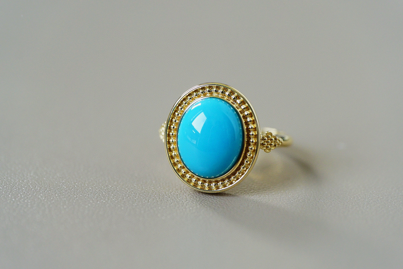 「眠り姫」K18ゴールド　成功・繁栄　12月の誕生石　アリゾナトルコ石　ターコイズ　リング 70,950円