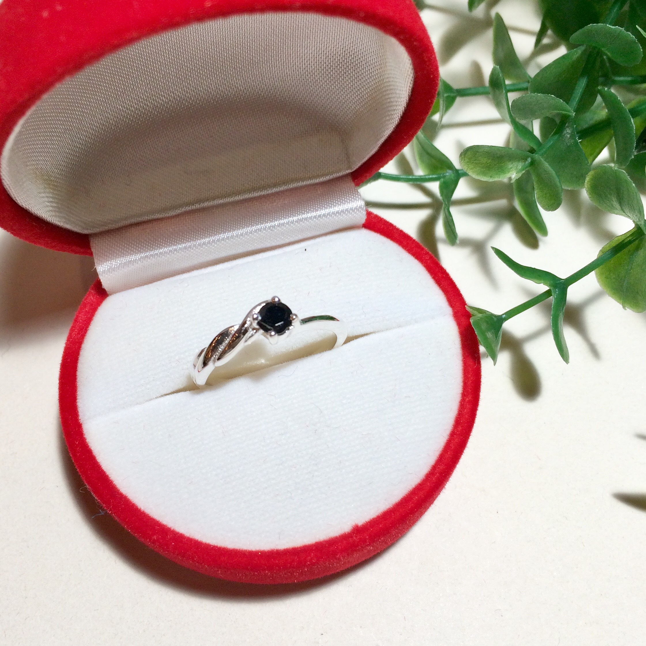 純銀製＊オニキス ツイストリング