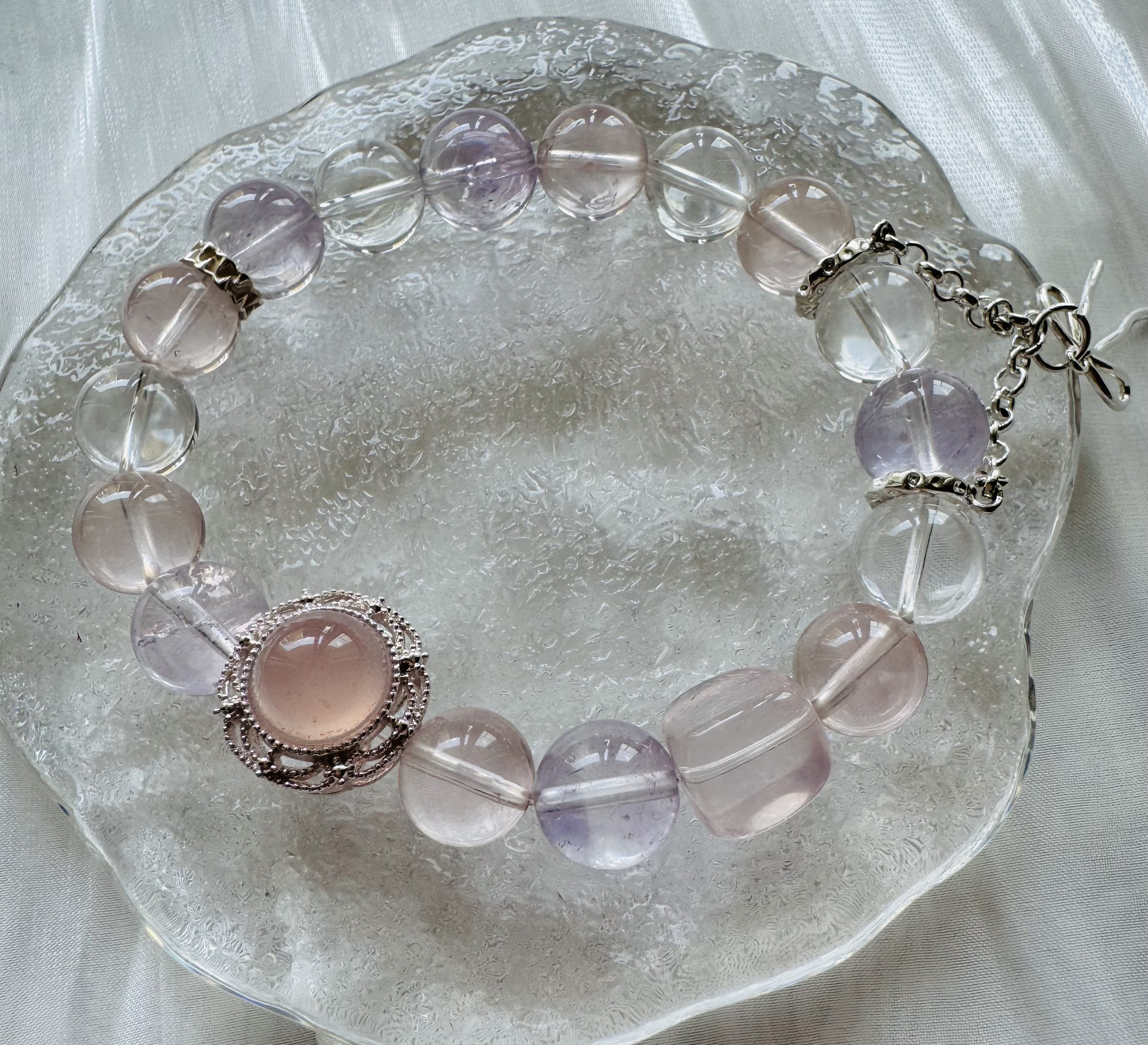 蝶の囁き 水晶ブレスレット