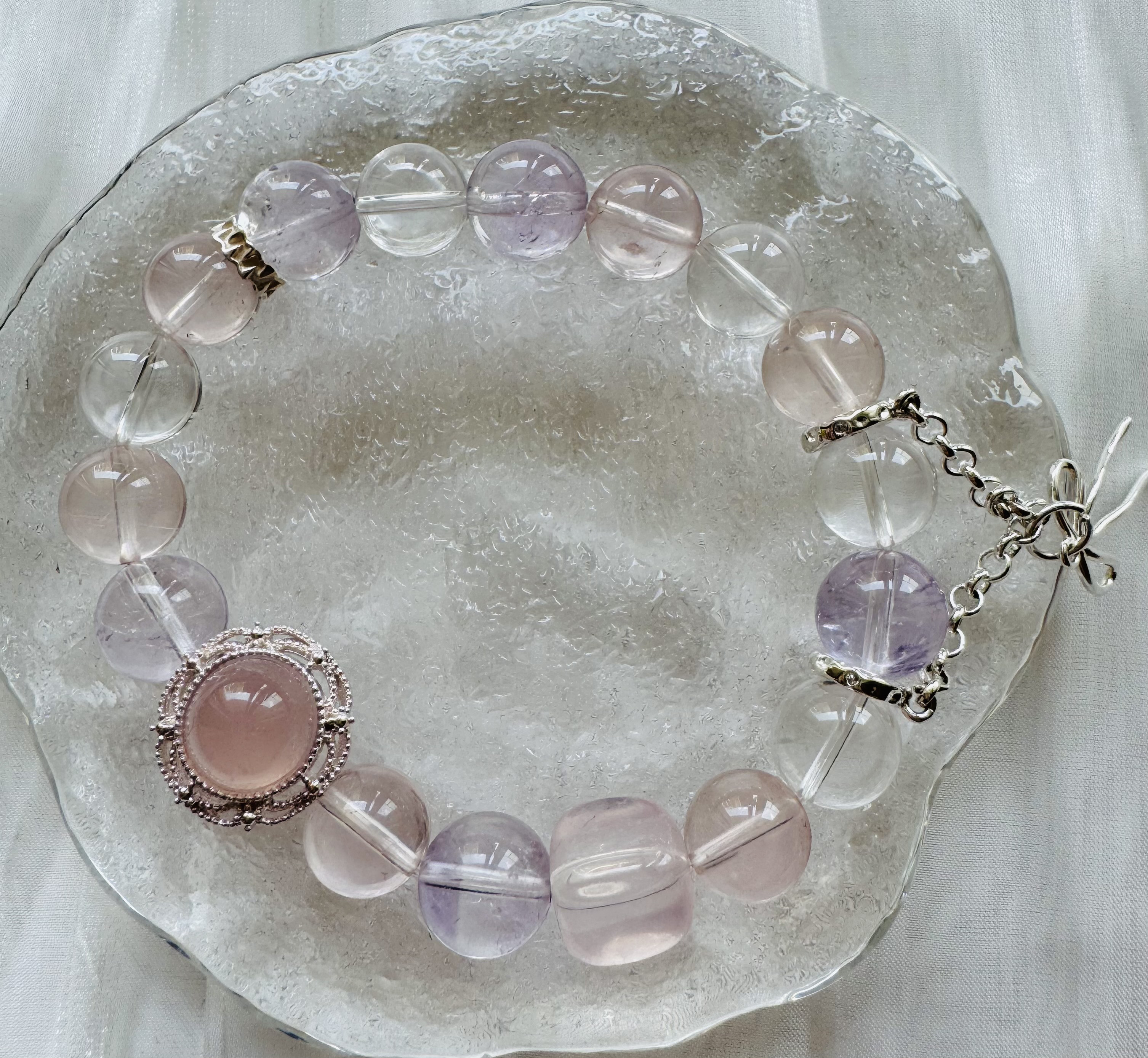 蝶の囁き 水晶ブレスレット