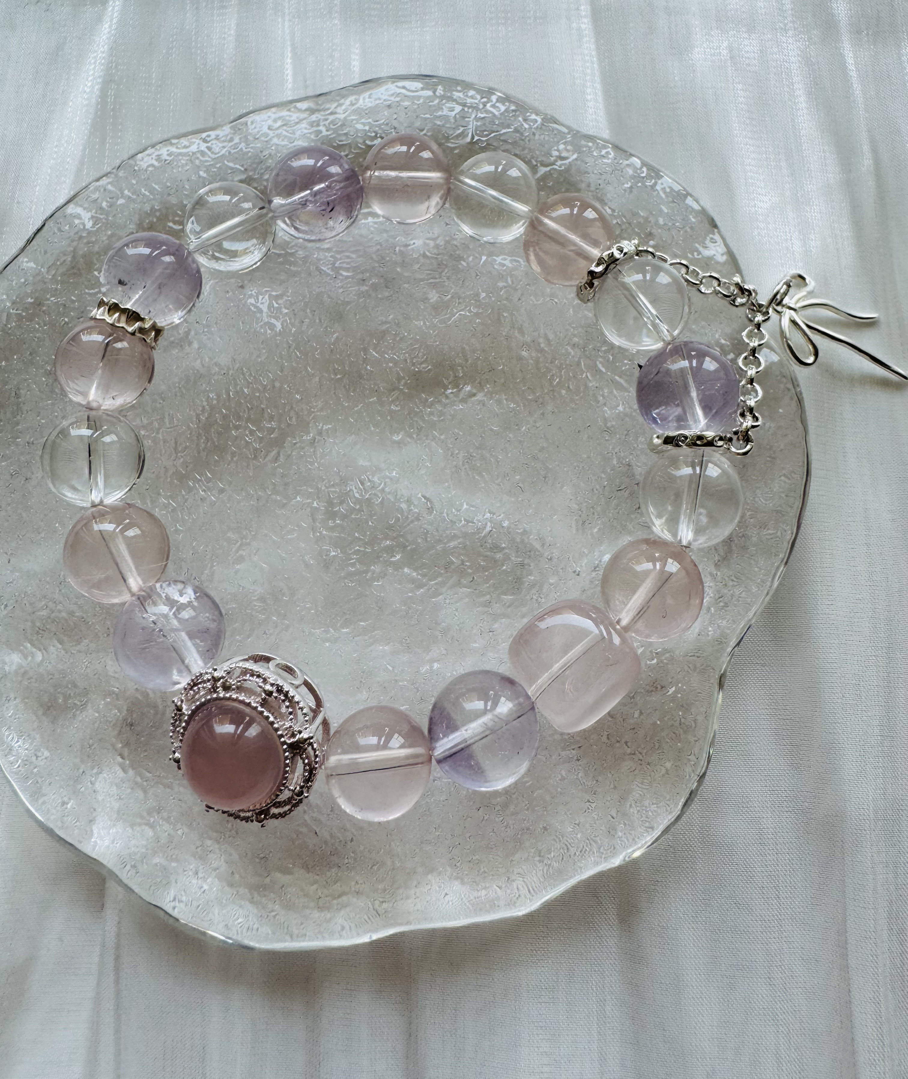 蝶の囁き 水晶ブレスレット