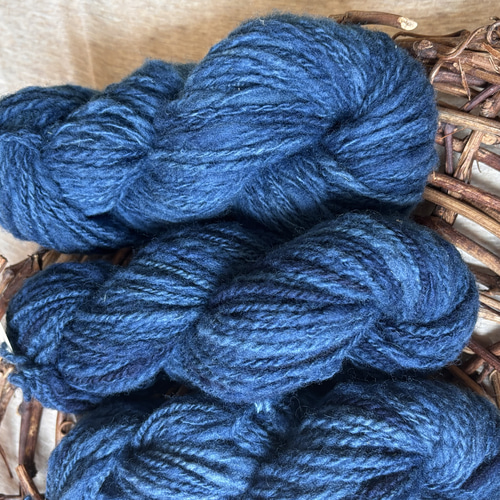手紡ぎ毛糸藍染濃紺グラデーション 毛糸 Riccimo-mom 通販 19176649