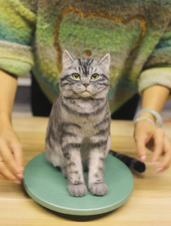 【オーダーメイドペット】羊毛フェルト、うちの子　猫ぬいぐるみ、フェルト猫、羊毛猫、肖像画、犬猫人形 プレゼントやギフトに 10枚目の画像