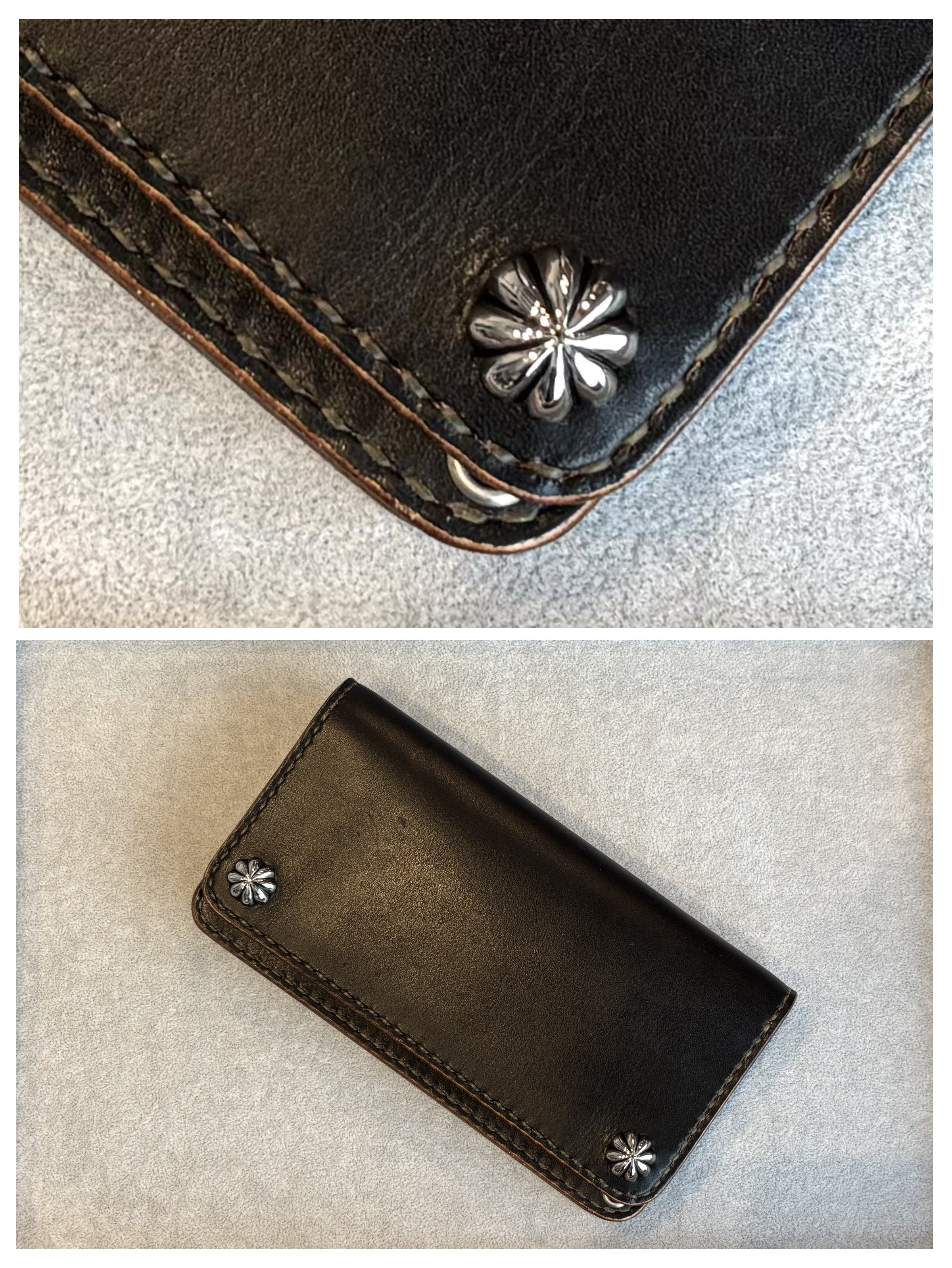 トラッカーウォレット　02-BK アポロコンチョカスタム  ブラック　財布　長財布　本革