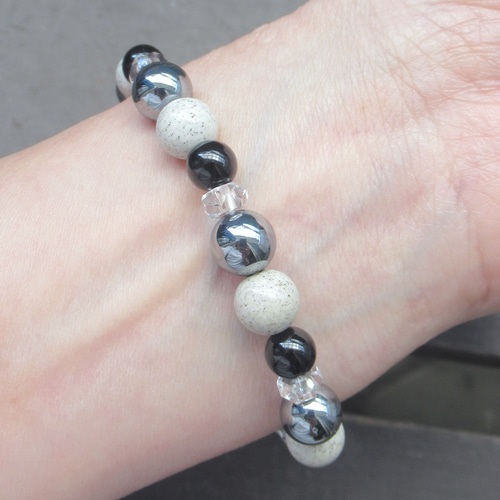 北投石xテラヘルツxブラックトルマリンブレスレット 天然石