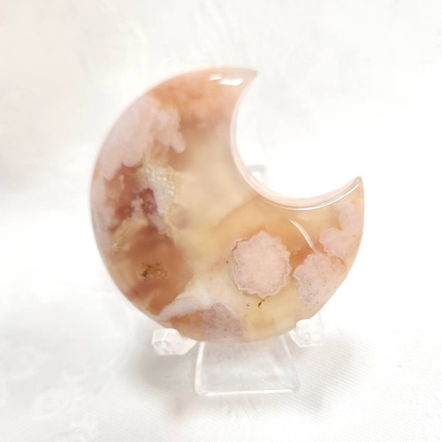 桜メノウ◇チェリーブロッサムアゲート◇月型◇握り石◇天然石