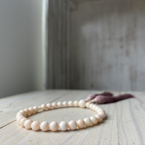 お念珠 水晶 ピンクサンゴ 水晶 お念珠 水晶 ピンクサンゴ 水晶