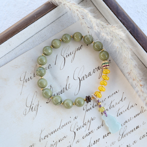 風雅なる共演】アラシャン アボカド＆イエローメノウ | 翡翠ひょうたん