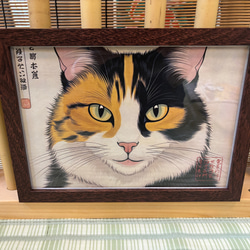 【絵画】三毛猫 創作浮世絵和紙 三毛猫のボス イラスト 長門屋保寿 通販