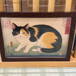 創作浮世絵和紙 夢を見る三毛猫 イラスト 長門屋保寿 通販 19177915