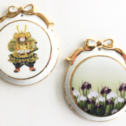 ギフトに最適！華やかなマイセン柄のバック型ピルケース（小物入れ