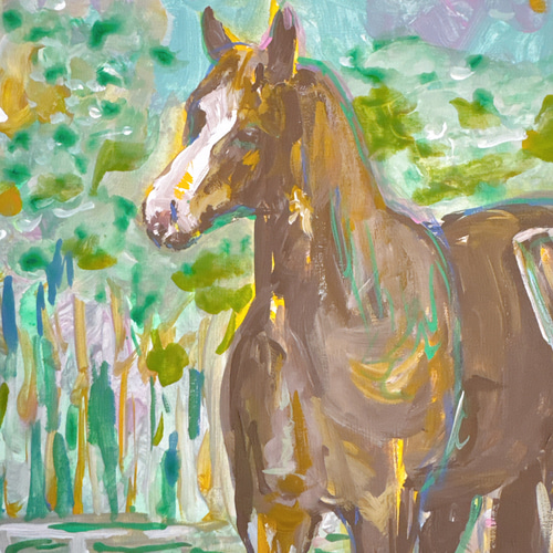 馬の絵画 馬の絵1 風水 絵画 (120X67CM) | セオアートギャラリー
