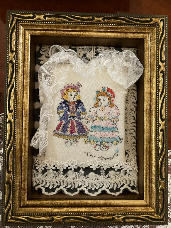 刺繍額 藤娘 刺繍額 藤娘 藤娘（額入り絵）