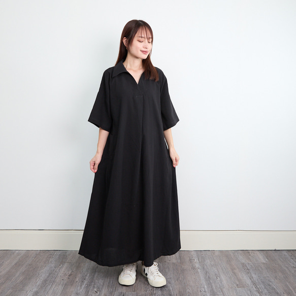 美品 45R 45rpm コットン5分袖ワンピース　日本製　白 美品 45R 45rpm コットン5分袖ワンピース 日本製 白