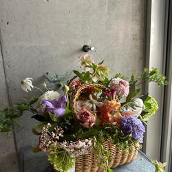 木ノ実のガーランド ドライフラワー ザクロのガーランドシリーズ シュロの実とブルー