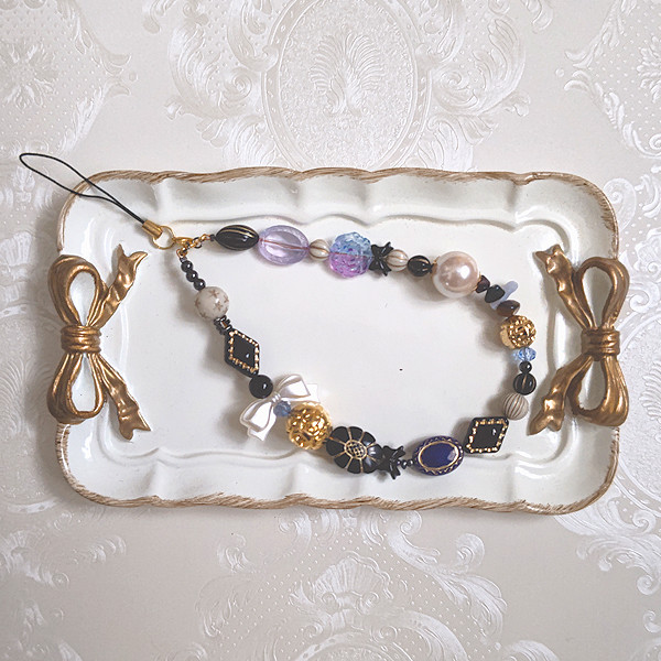 天然石ビーズストラップ4個セット