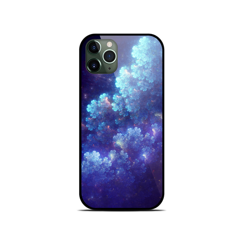 青藍 - 和風 角丸型 強化ガラスiPhoneケース【和柄/スマホケース
