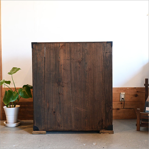 日本のアンティーク 木製 茶箪笥 和箪笥 収納 和家具 時代家具 レトロ 古民家 wajin_393