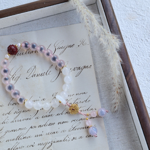 ホワイト瑪瑙ハート♡No.1760 Melodical (Marble/Silver) | Holzkern