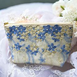 ラメ生地×刺繍レース 海の煌めき 貝 ホヌ（ウミガメ）幸せを運んでくる