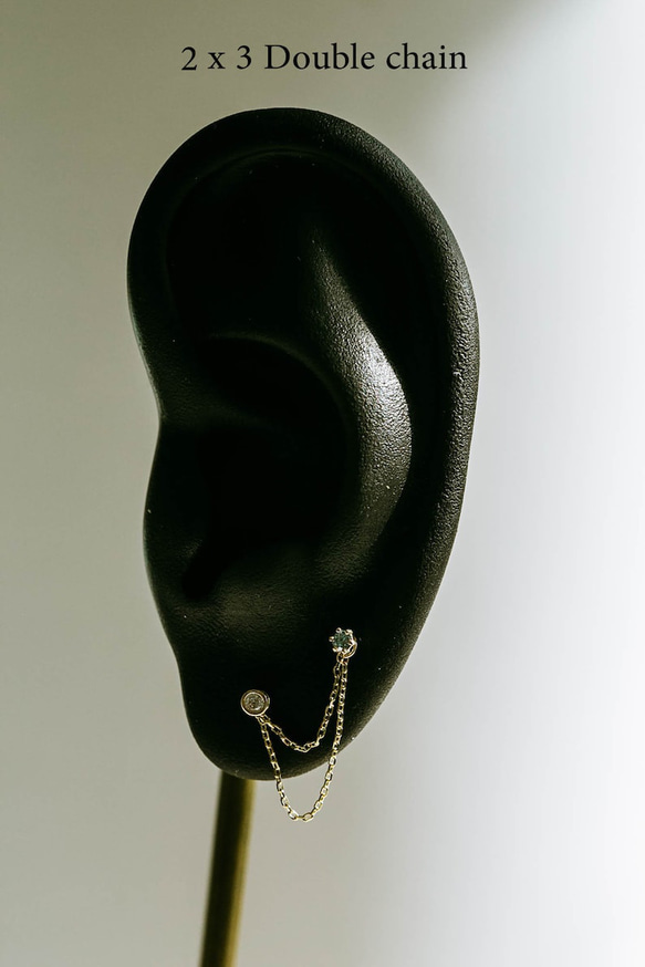 14K金 ゴールドフープリング イヤリング ラブレット ジャケット ピアス ペンダント 鎖 チェーン チャーム 6枚目の画像