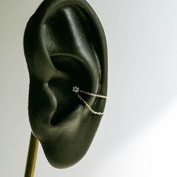 14K金 ゴールドフープリング イヤリング ラブレット ジャケット ピアス ペンダント 鎖 チェーン チャーム 5枚目の画像