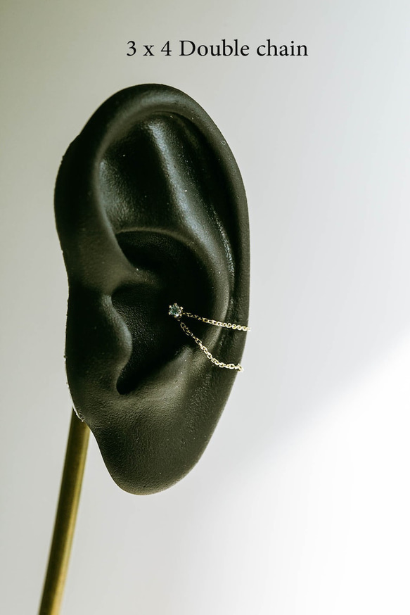 14K金 ゴールドフープリング イヤリング ラブレット ジャケット ピアス ペンダント 鎖 チェーン チャーム 5枚目の画像