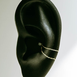 14K金 ゴールドフープリング イヤリング ラブレット ジャケット ピアス ペンダント 鎖 チェーン チャーム 3枚目の画像