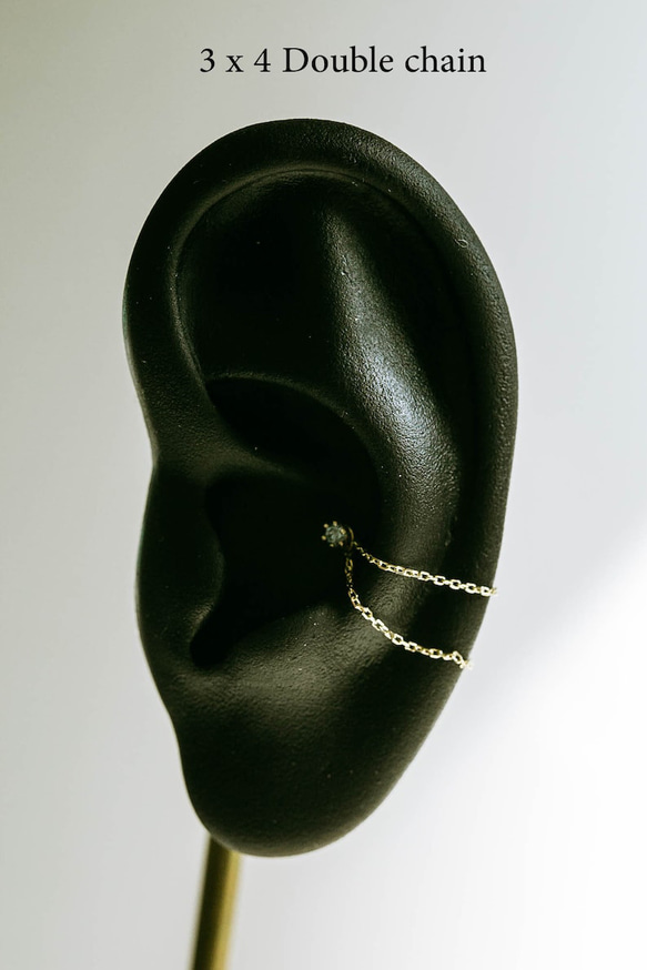 14K金 ゴールドフープリング イヤリング ラブレット ジャケット ピアス ペンダント 鎖 チェーン チャーム 3枚目の画像