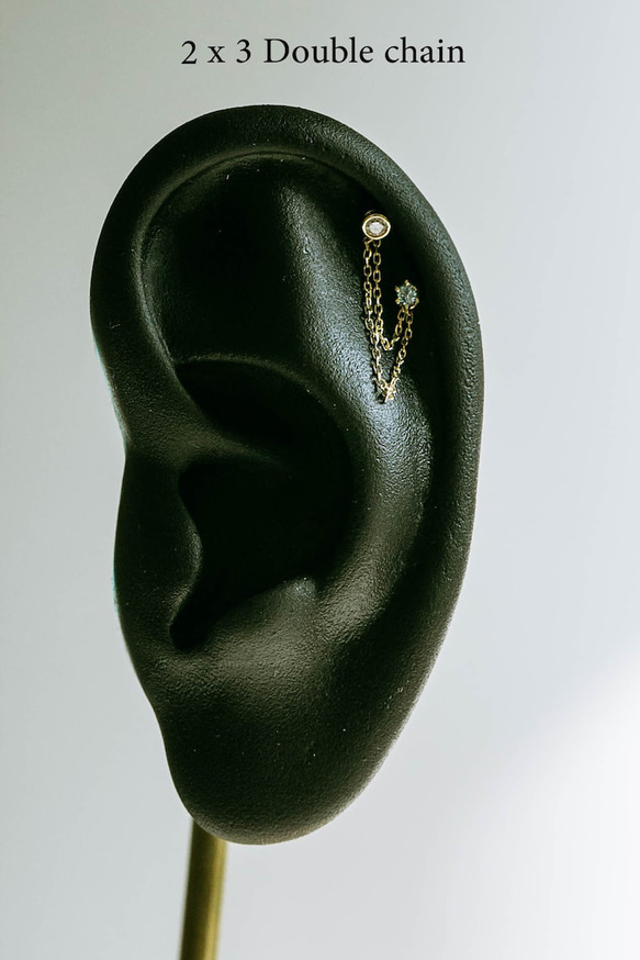 14K金 ゴールドフープリング イヤリング ラブレット ジャケット ピアス ペンダント 鎖 チェーン チャーム 4枚目の画像