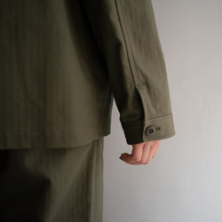cotton herringbone coverall jacket/olive drab 7枚目の画像